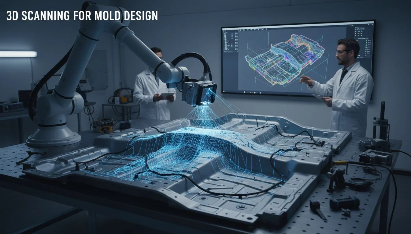 3D scanning process of car floor for mold design