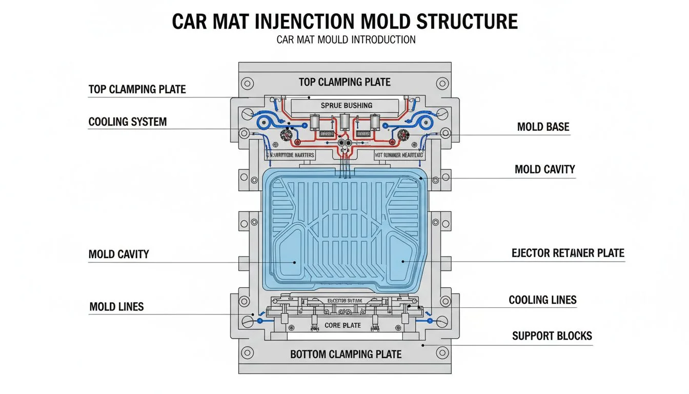 Car mat injection mold structure