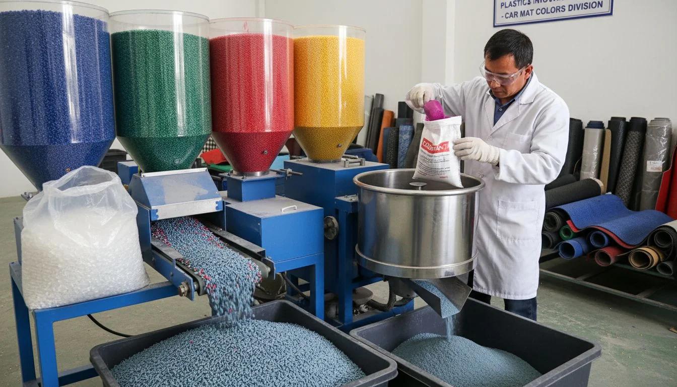 Mixing plastic masterbatch