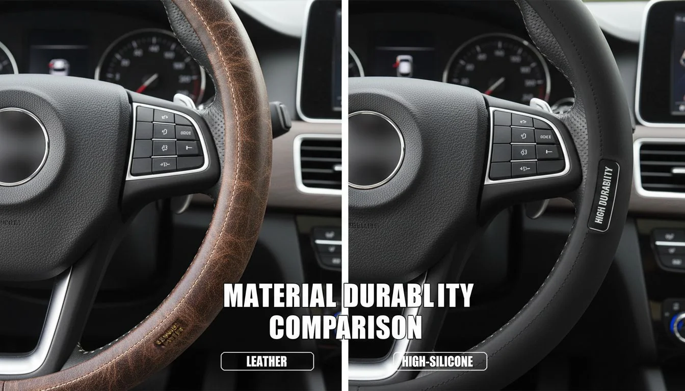 leather vs silicone steering wheel cover texture