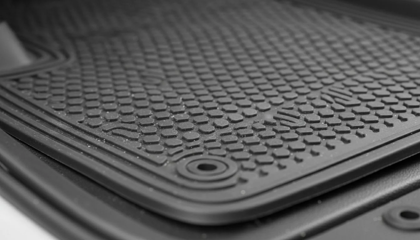 Close up of TPE material texture on car mat