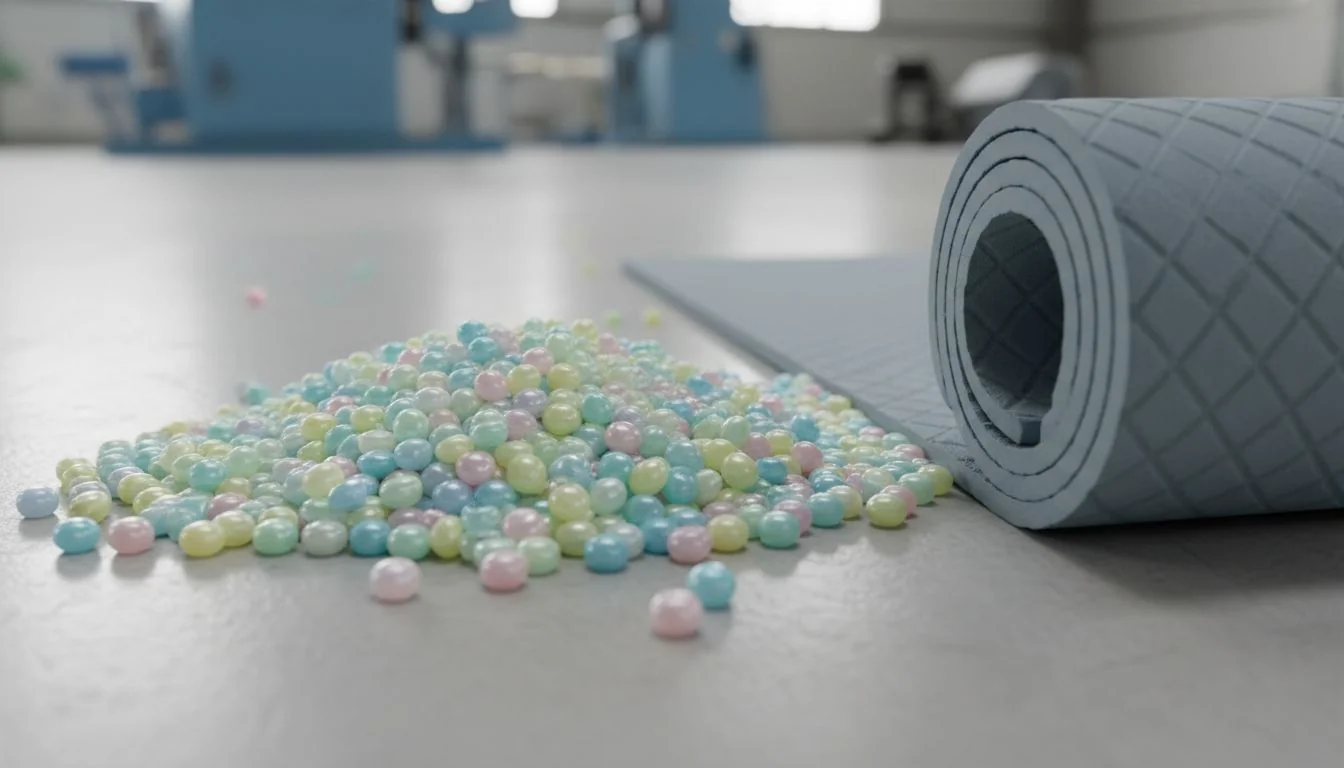 TPE material pellets and finished mat
