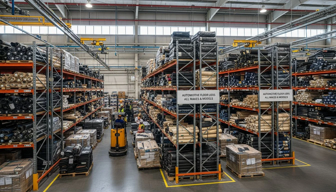warehouse stocking car mats